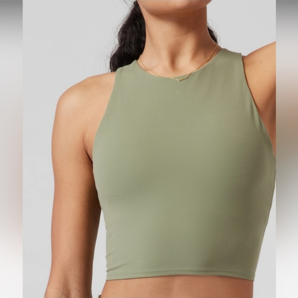Athleta Conscious Crop Bra Small Green